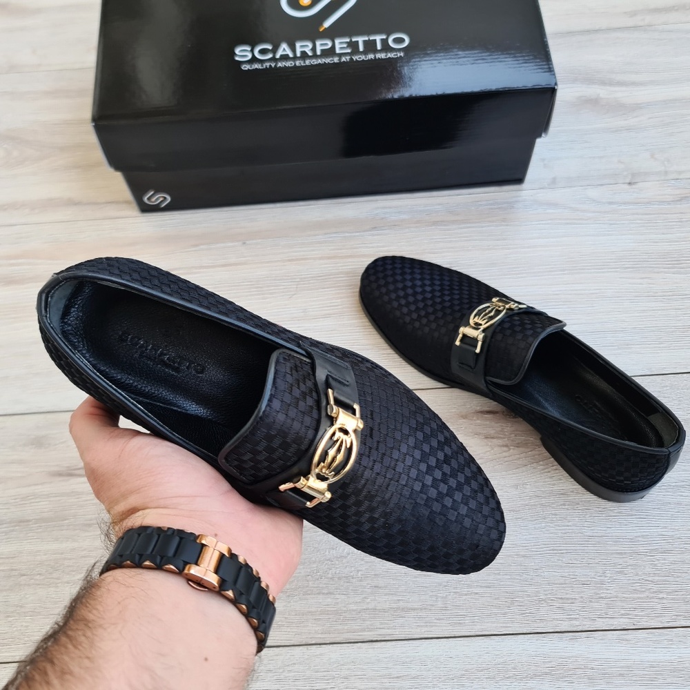 Black Men's Genuine Leather Loafer - Leather Sole